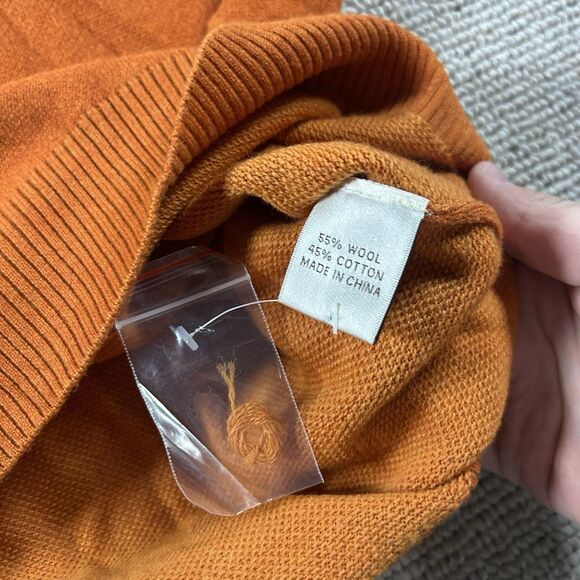 Peter Millar 1/4 Zip Sweater Mens XXL Orange Pullover Wool Golf MF14S82 - Picture 7 of 10